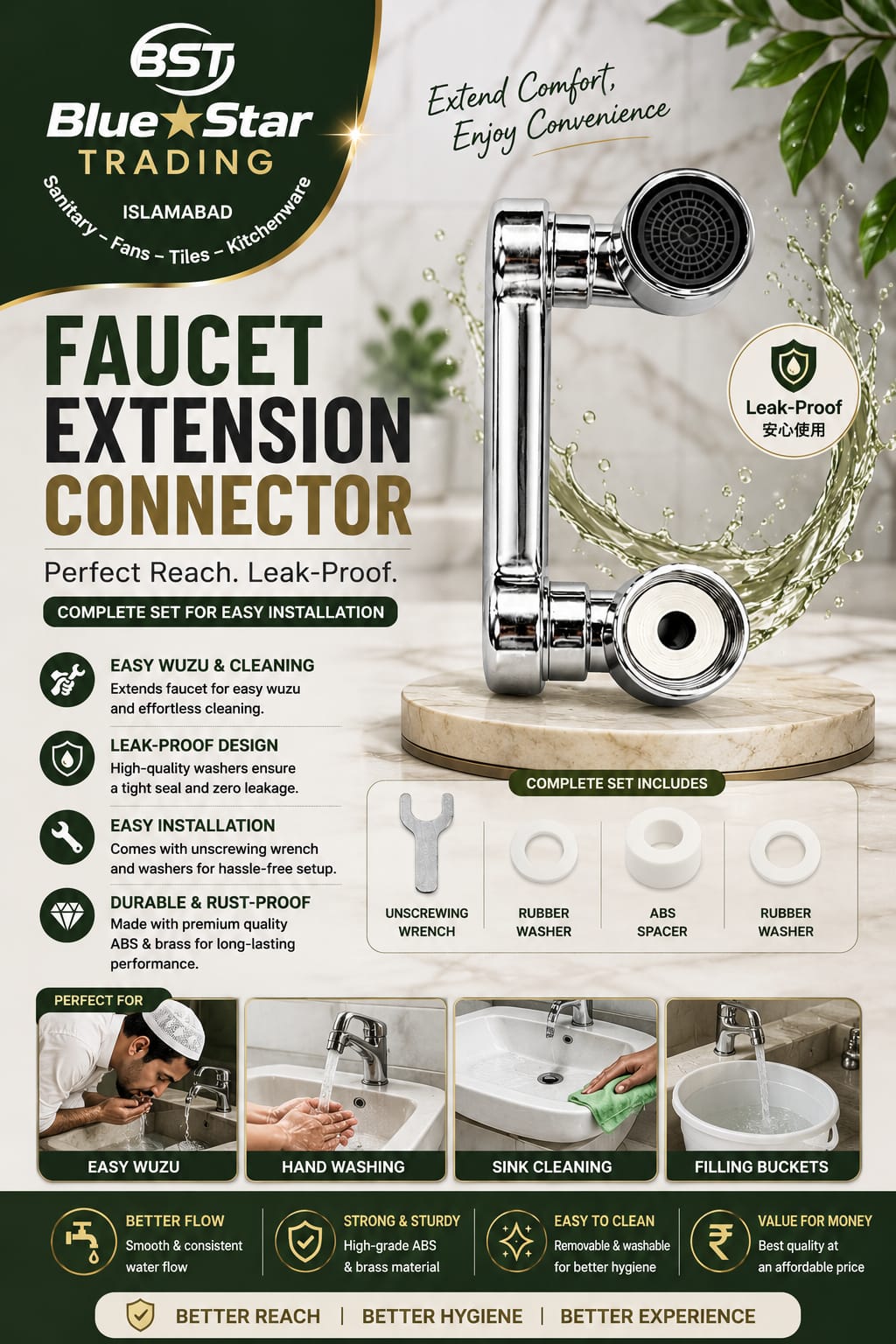 Faucet Extension Connector – 2 Pcs Bundle